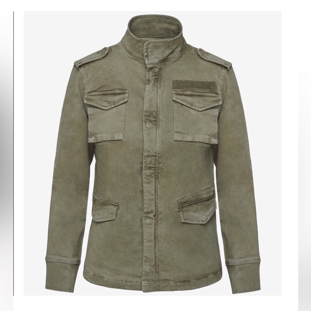 Anine Bing Classic Army Military Jacket Light Green Vintage Wash Size Small